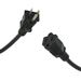 3 Ft Black Power Cord with NEMA 5-15P to 5-15R Connectors and 16/3 AWG Conductors (AC125V / 13A / 1625W) - RoHS Compliant and UL Approved